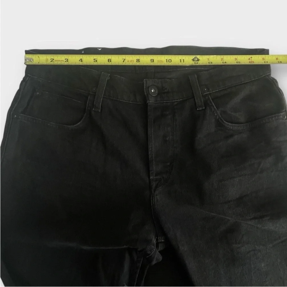Hudson Jeans Mens 34 x 33 Black Denim Wilde Relaxed Straight Leg Button Fly Flaw